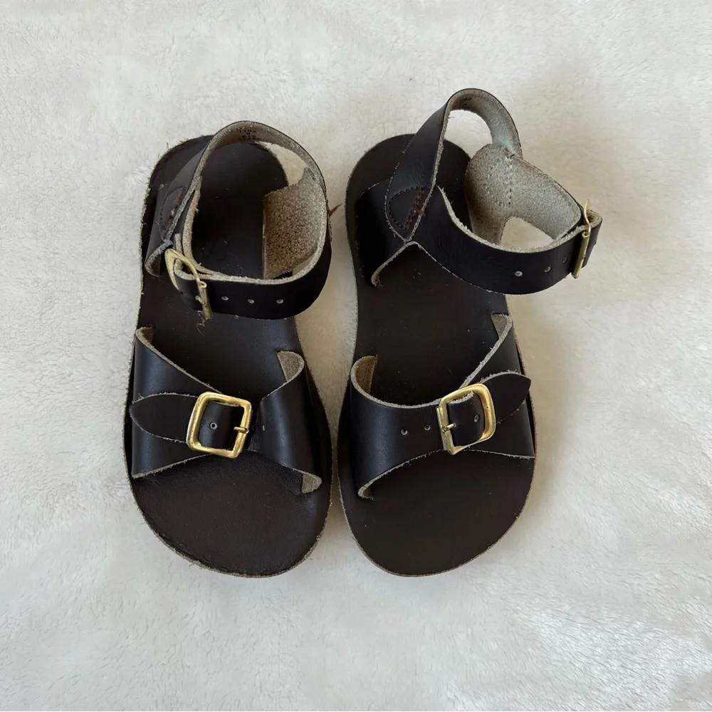 Sun San saltwater surfer chocolate brown sandal 8 dark unisex buckle water beach - Picture 1 of 3